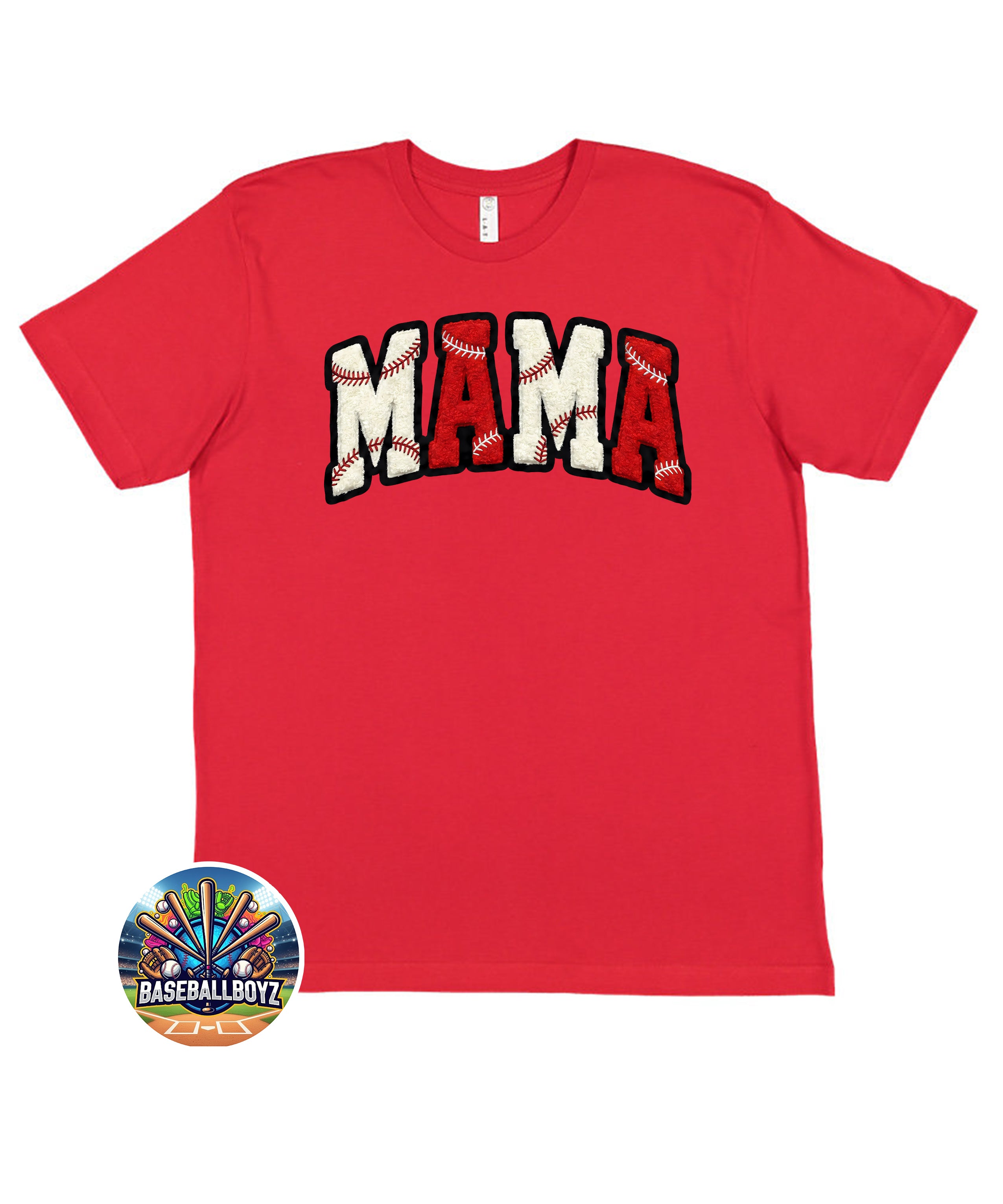 Baseball Mama Faux Patch Graphic T-Shirt