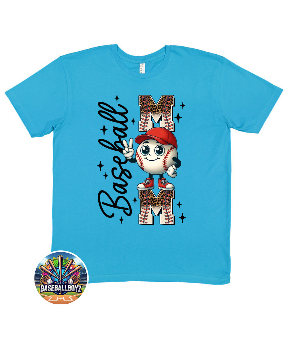 Baseball Mom Cartoon Ball Graphic T-Shirt