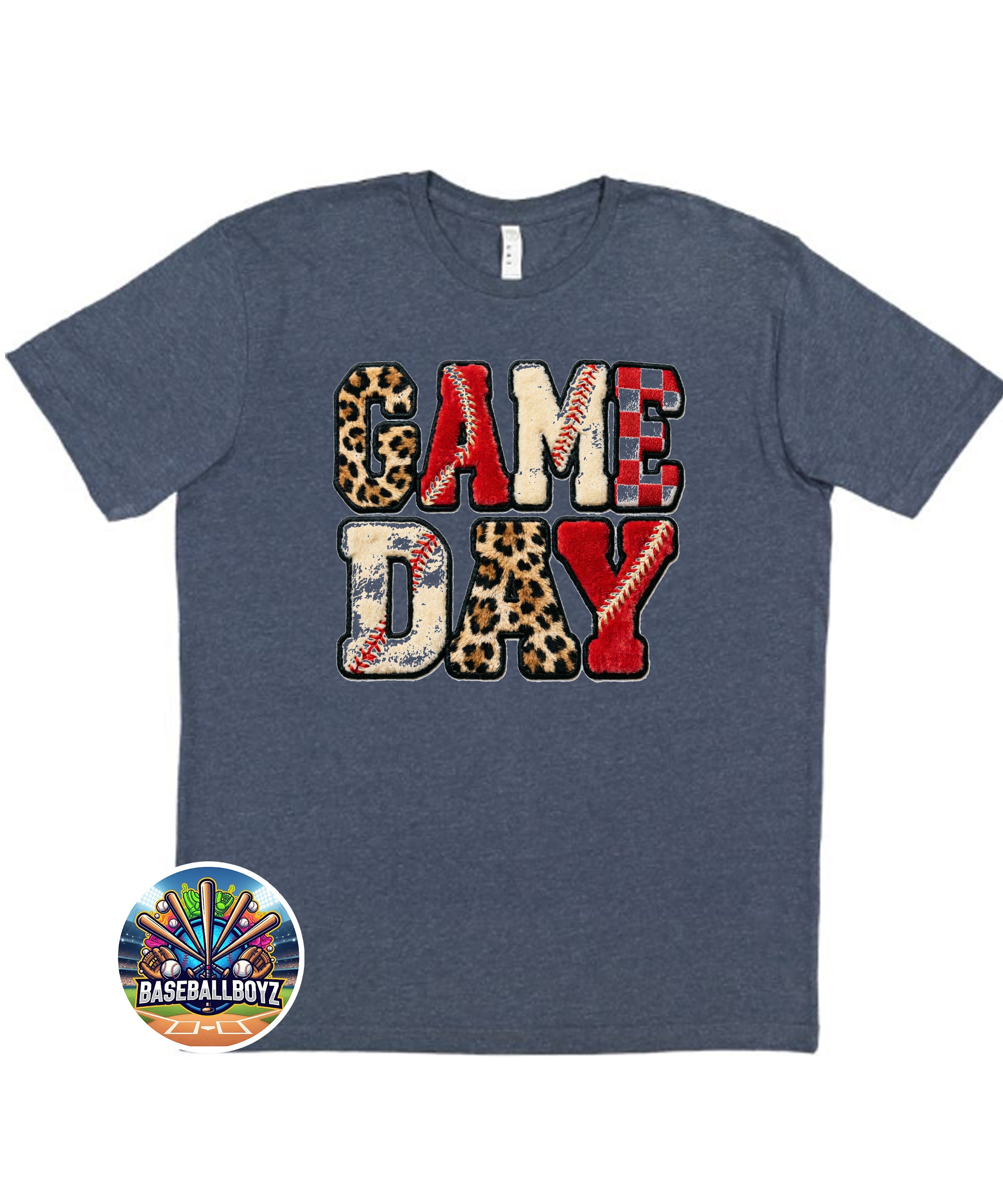 Game Day Faux Patch Baseball Graphic T-Shirt