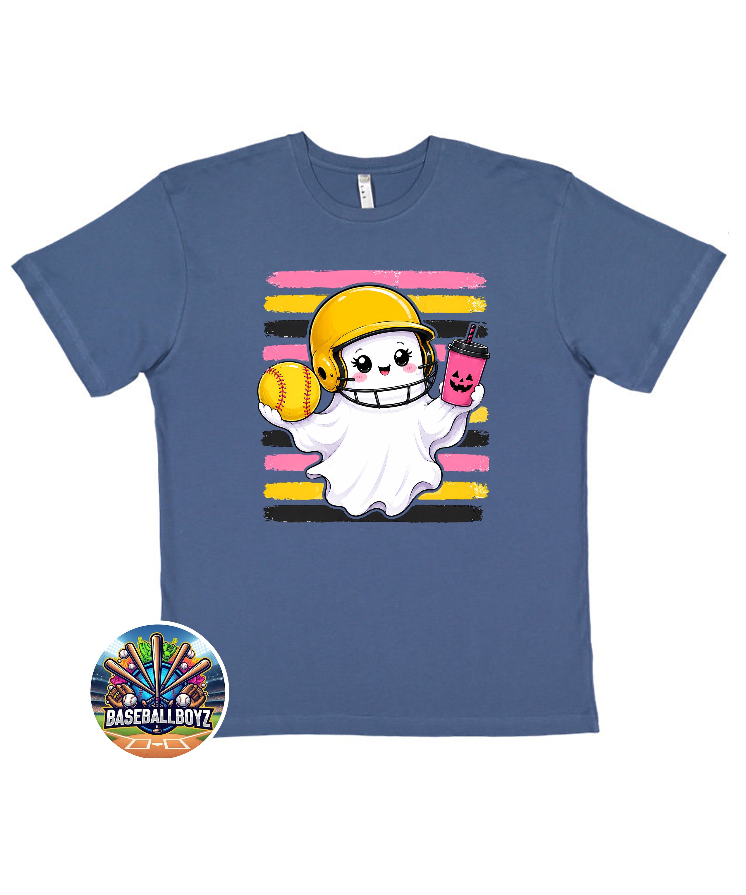 Softball Ghost Halloween Graphic T-Shirt