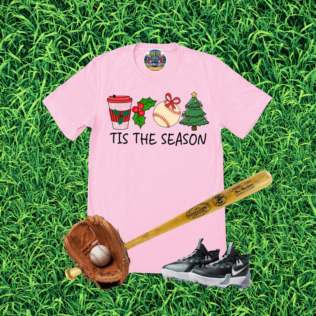 Tis The Season For Baseball Christmas Graphic T-Shirt