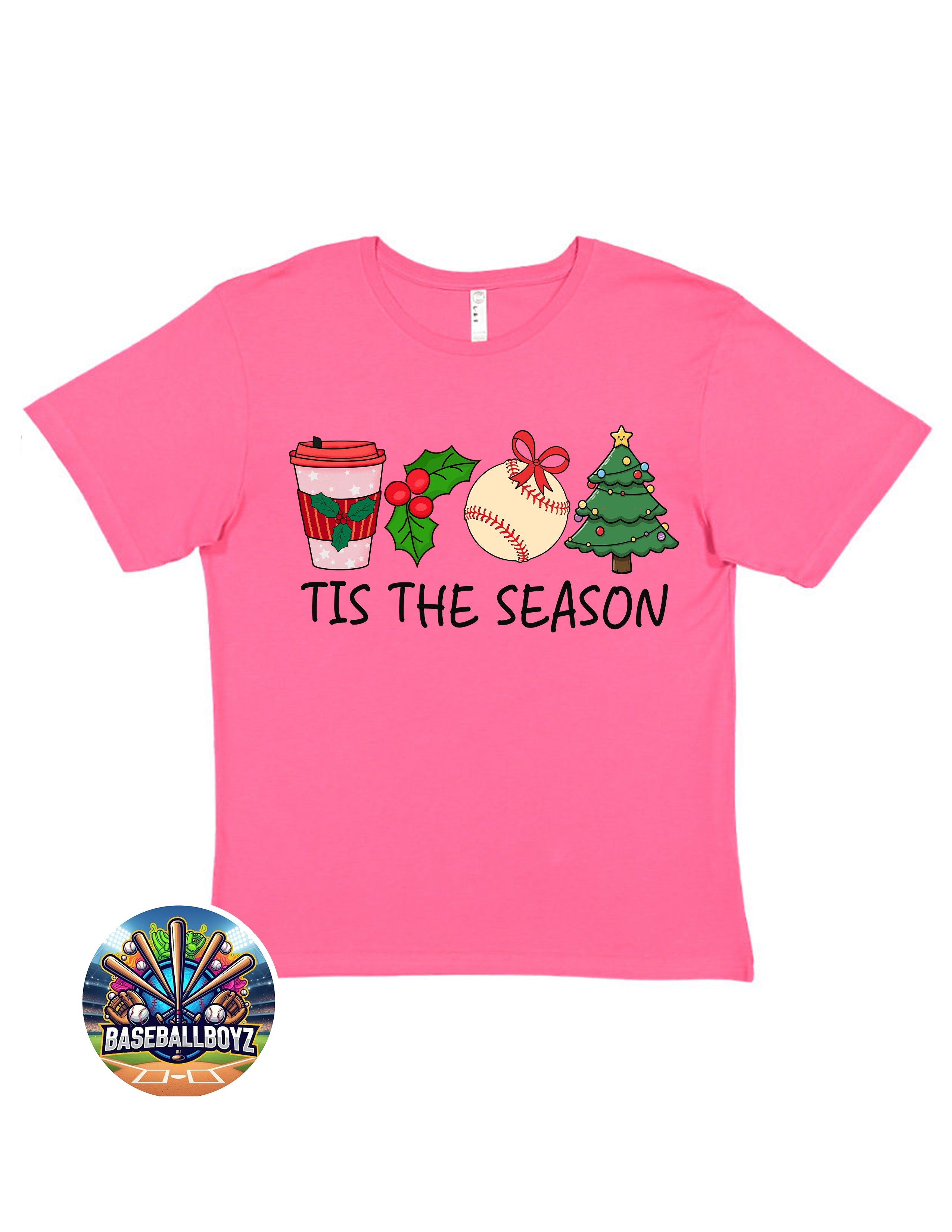 Tis The Season For Baseball Christmas Graphic T-Shirt