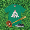 Baseball Christmas Tree Graphic T-Shirt