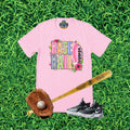 Colorful Striped Baseball Mama Graphic T-Shirt