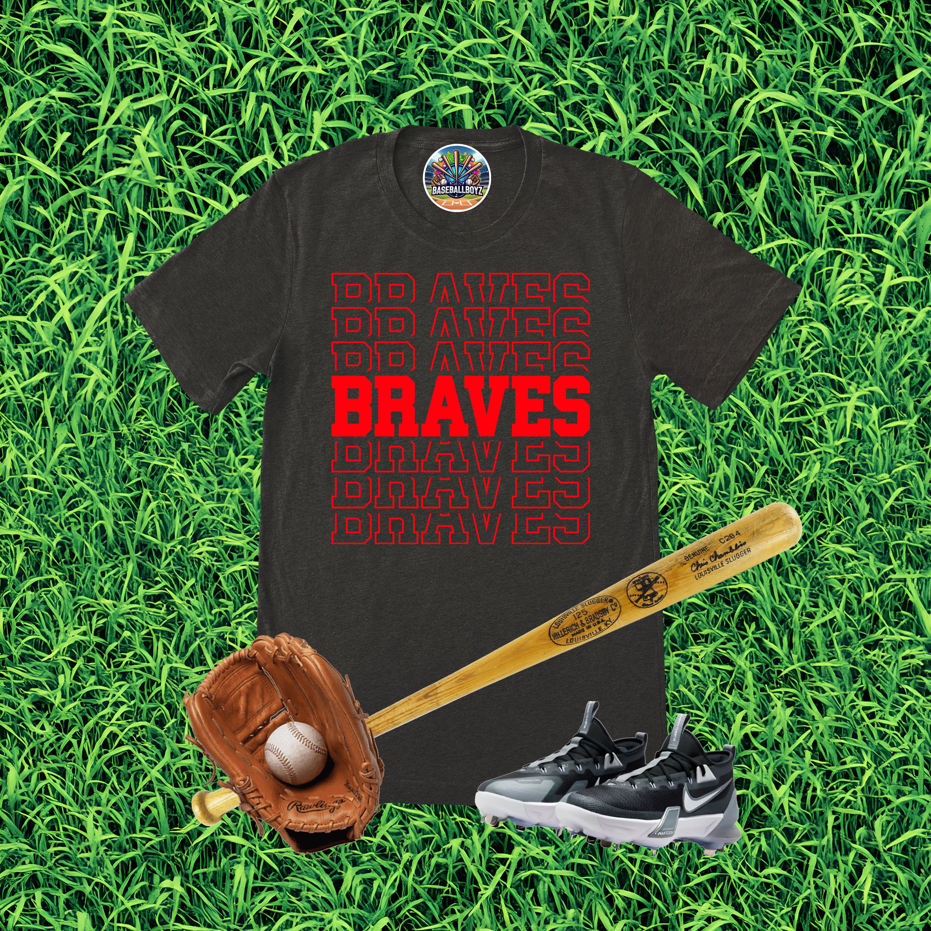 Stacked Text Braves T-Shirt
