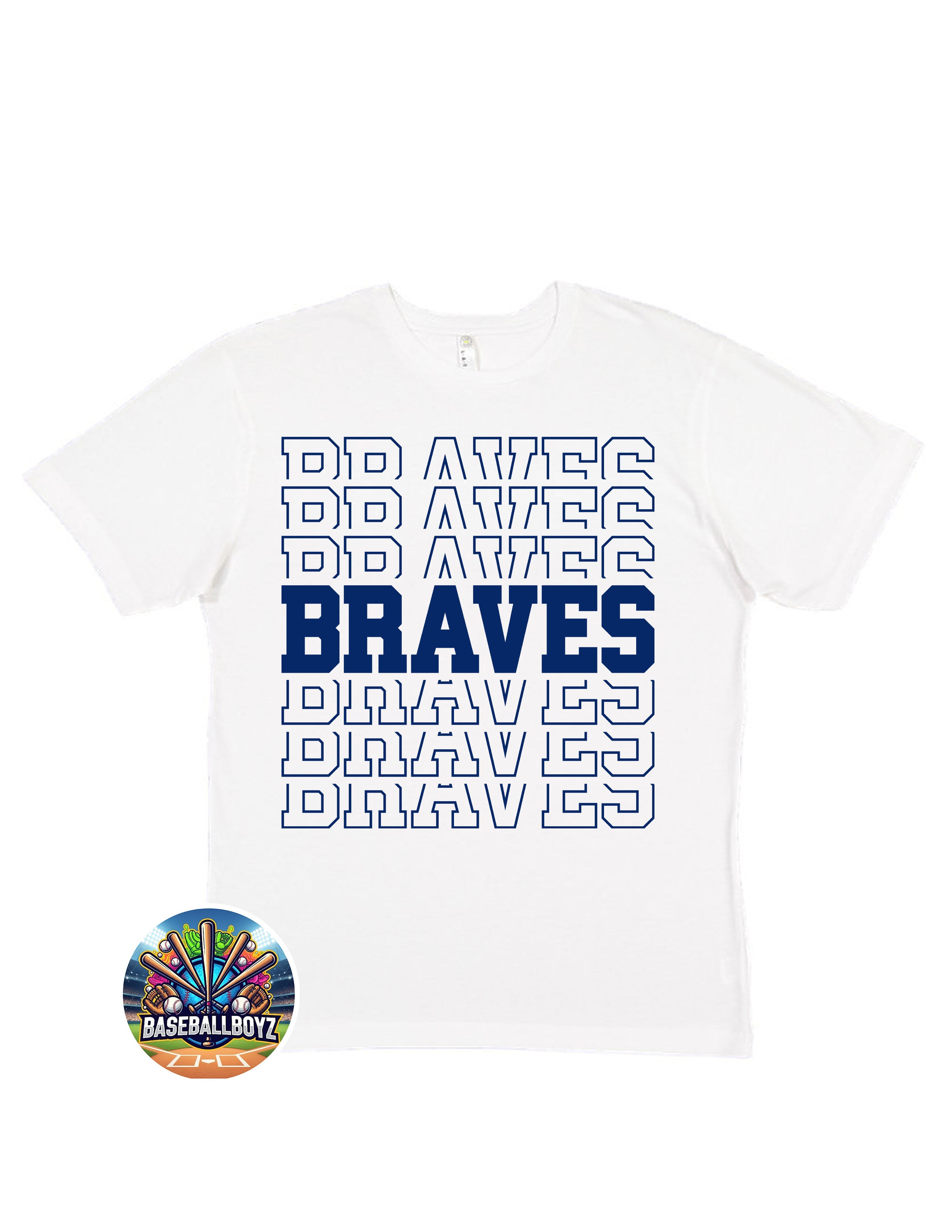 Stacked Text Braves T-Shirt