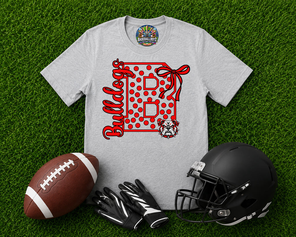 Bulldogs Bow Mascot Team Graphic T-Shirt
