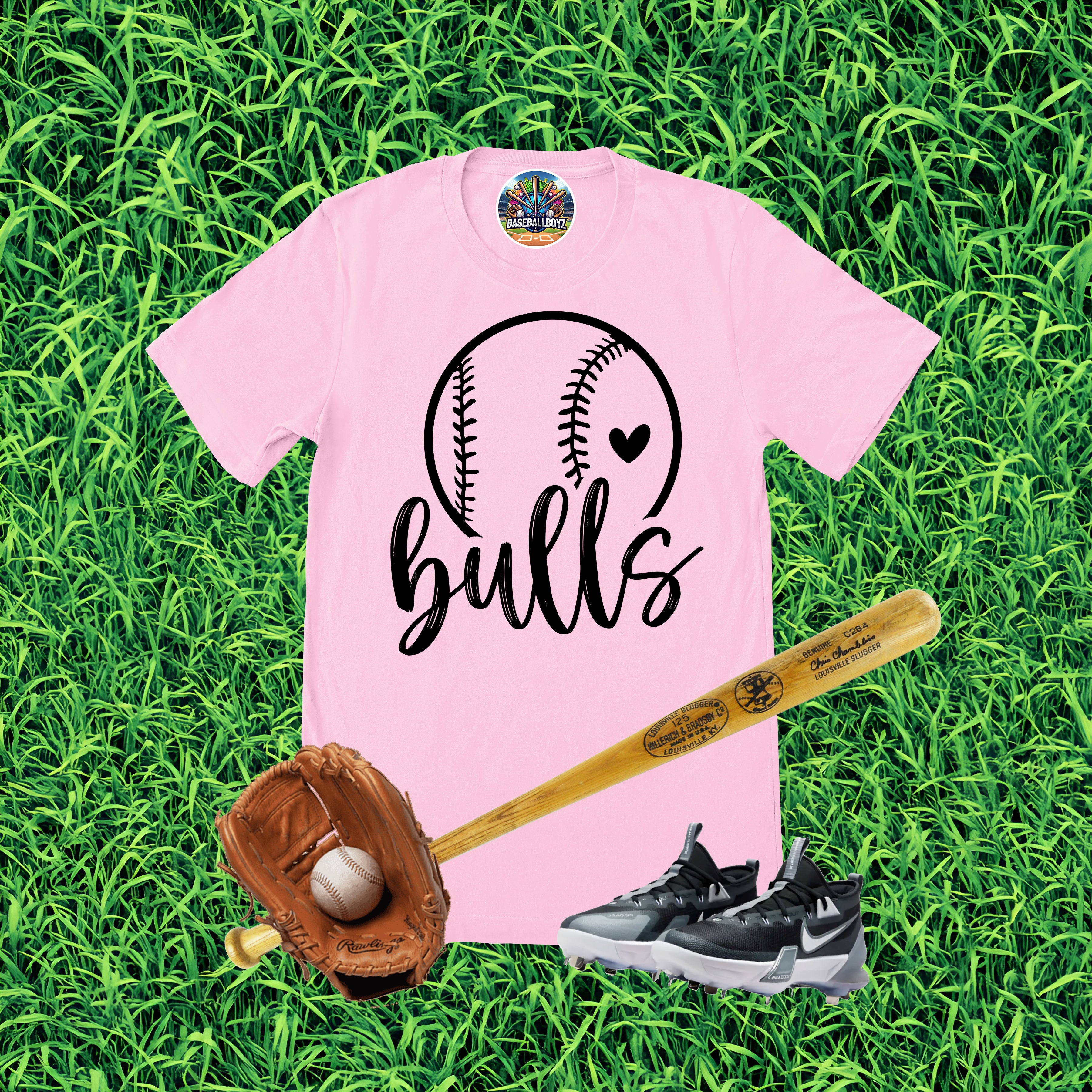Bulls Baseball Team Graphic T-Shirt