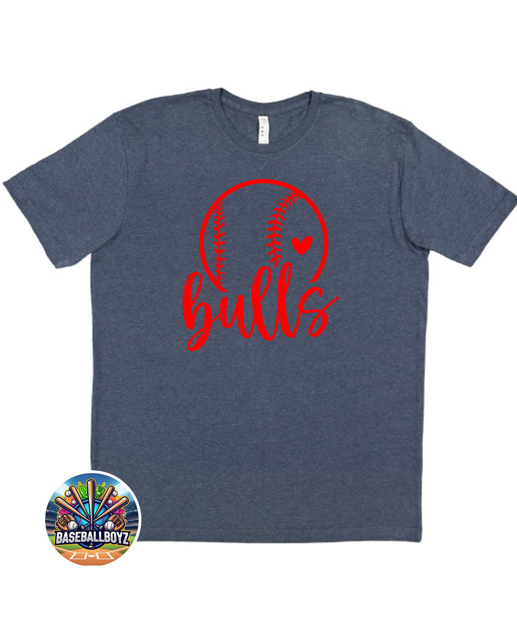 Bulls Baseball Team Graphic T-Shirt
