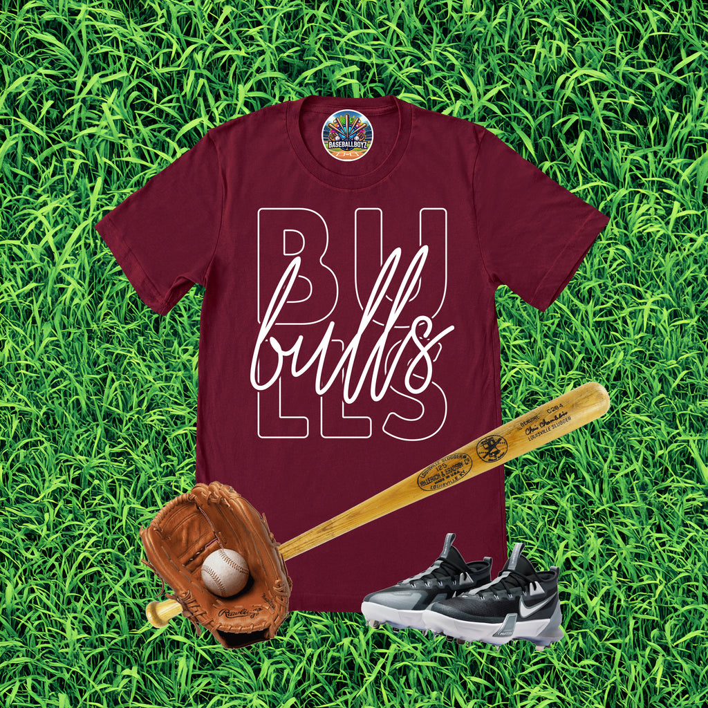 Bold Bulls Script Design Team Graphic T-Shirt