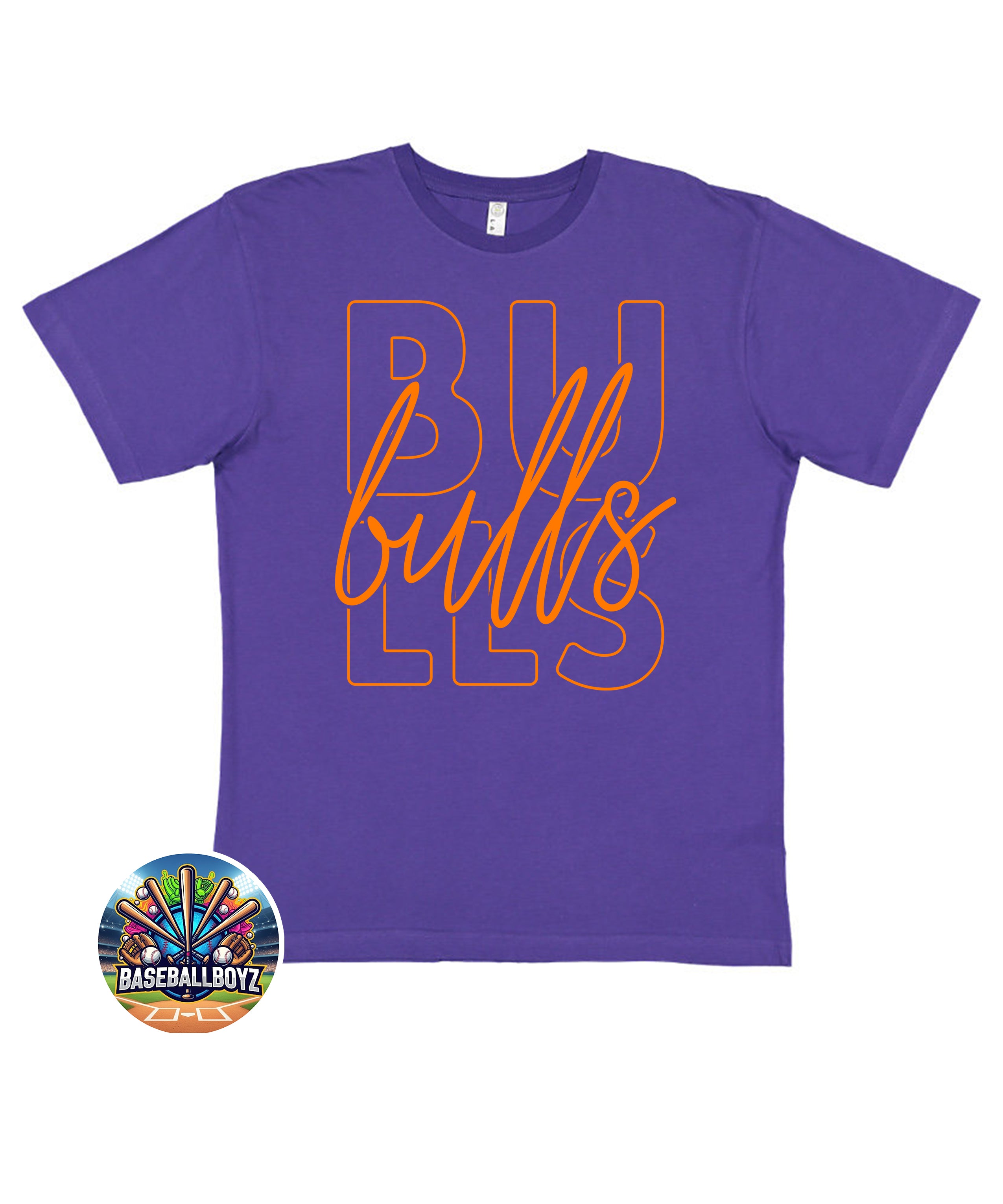 Bold Bulls Script Design Team Graphic T-Shirt