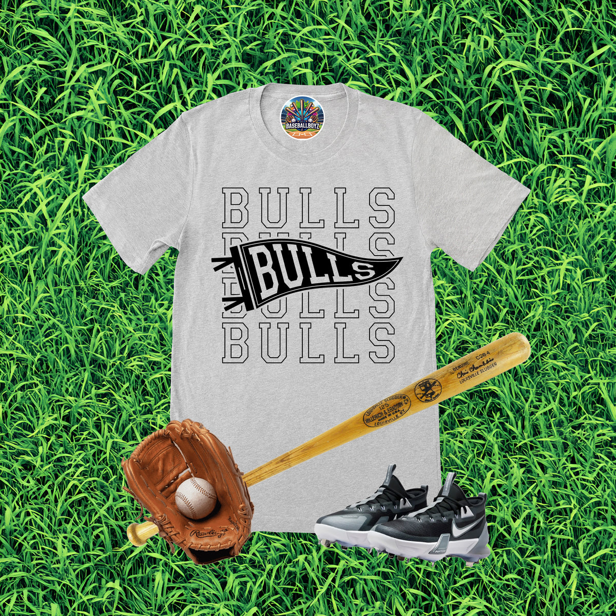 Bulls Stacked Pennant Team Graphic T-Shirt