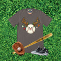 Baseball with Antlers Christmas Graphic T-Shirt