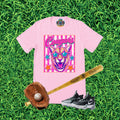 Colorful Cougars Star Sunglasses Team Graphic T-Shirt