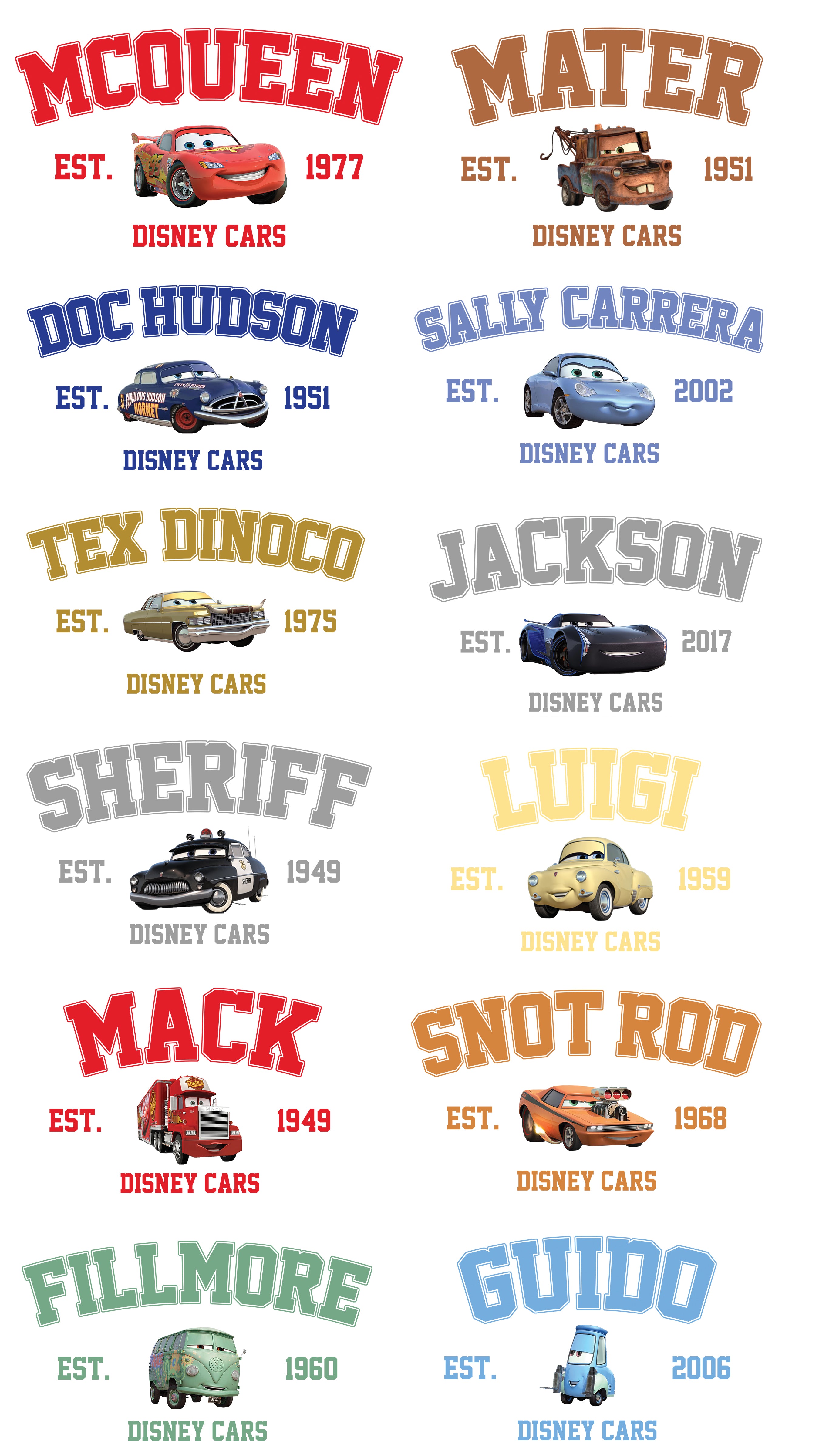 Cars T-Shirt (Multiple Characters Available)