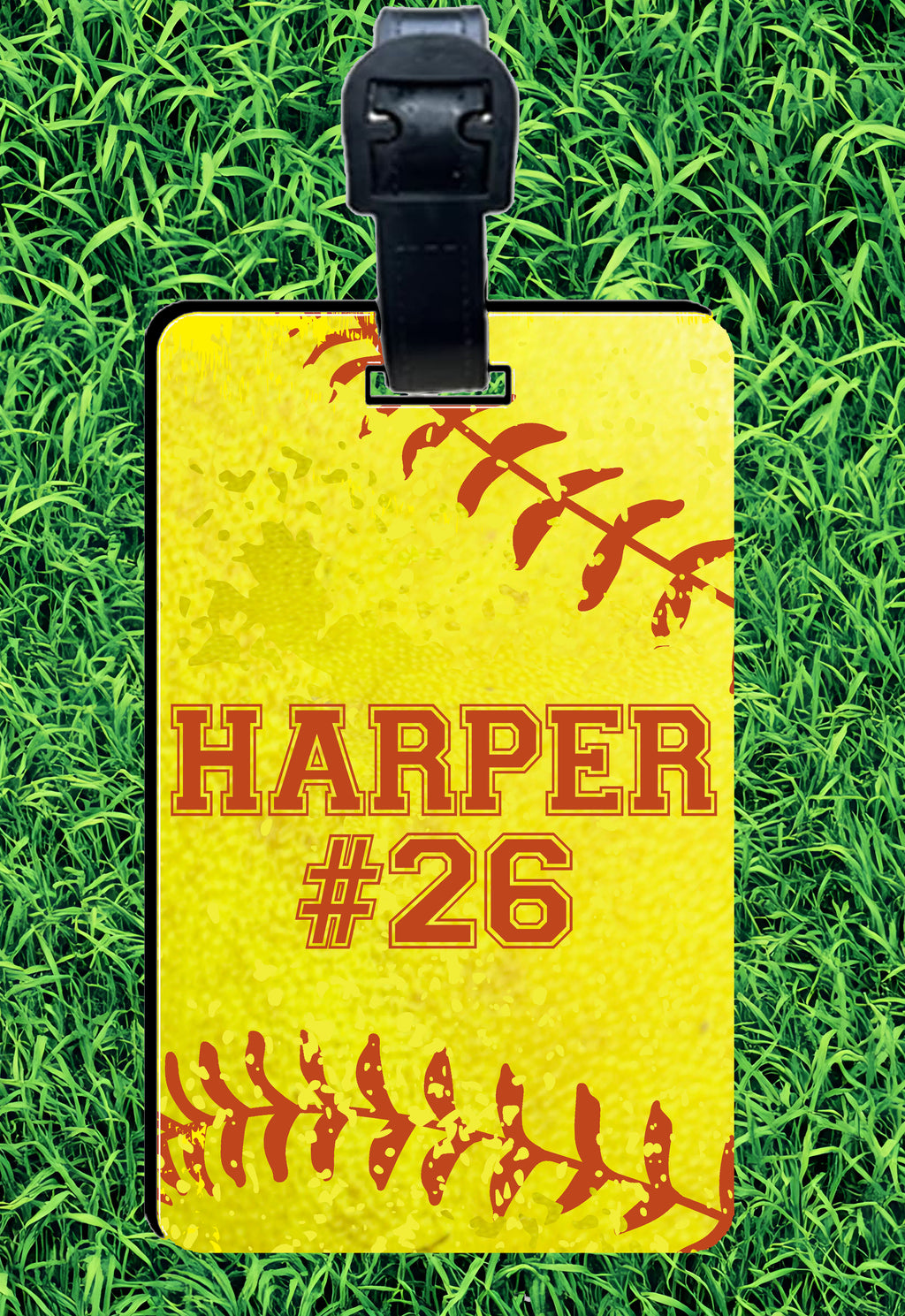 Custom Rectangle Softball Bag Tag