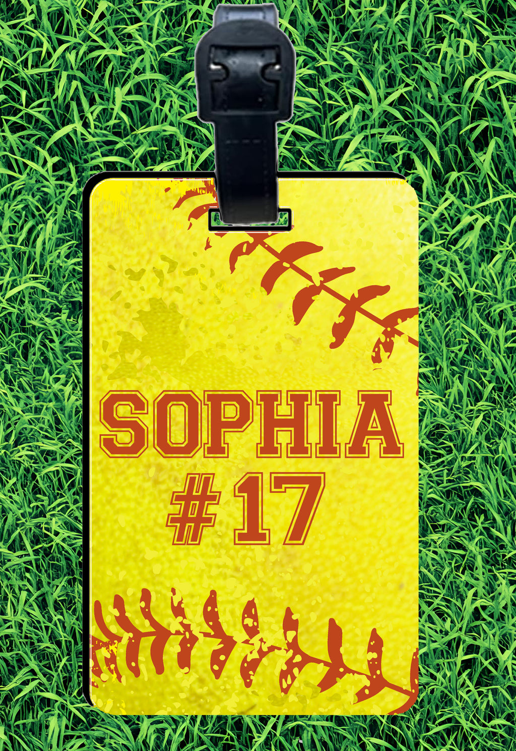 Custom Rectangle Softball Bag Tag