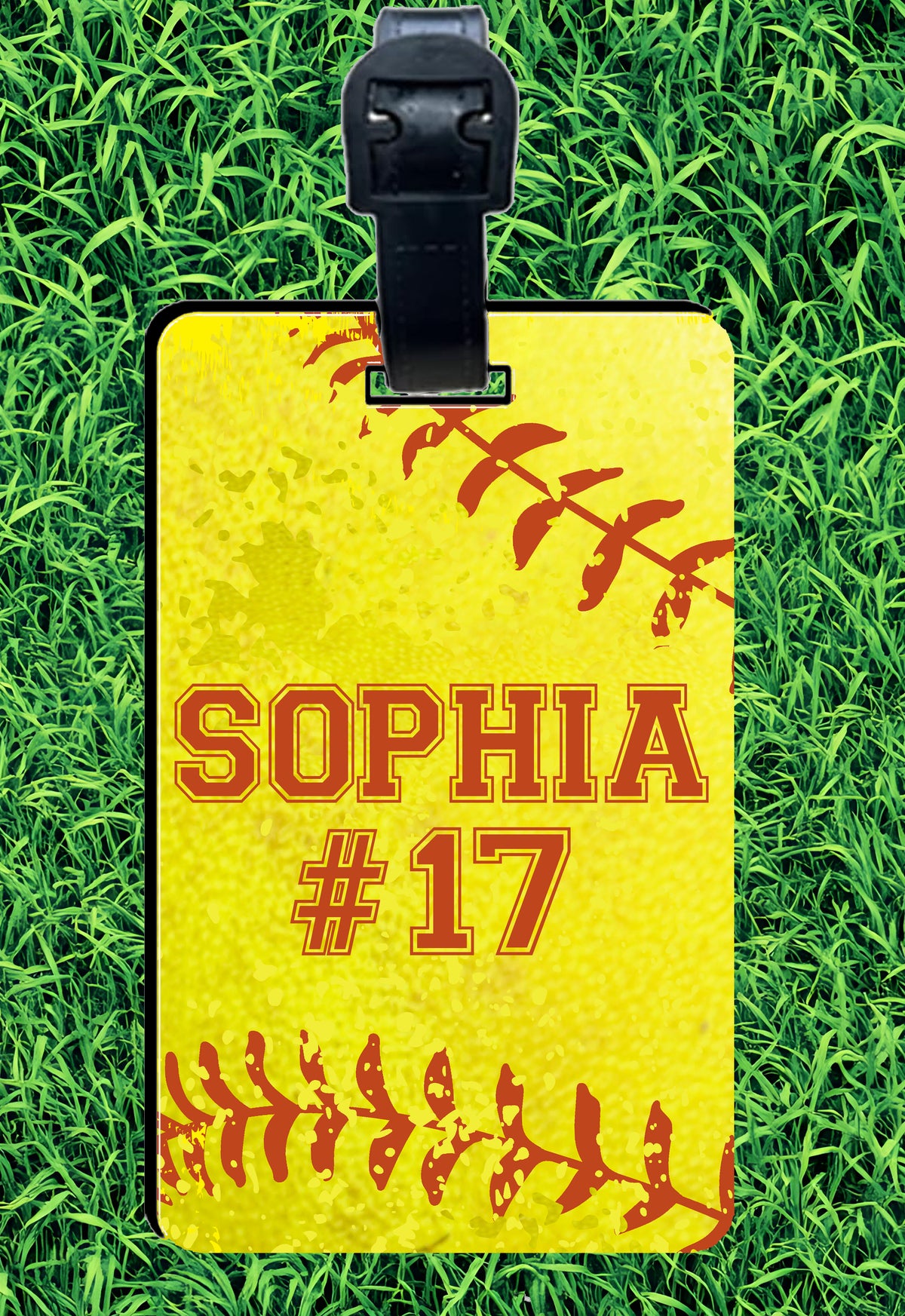 Custom Rectangle Softball Bag Tag