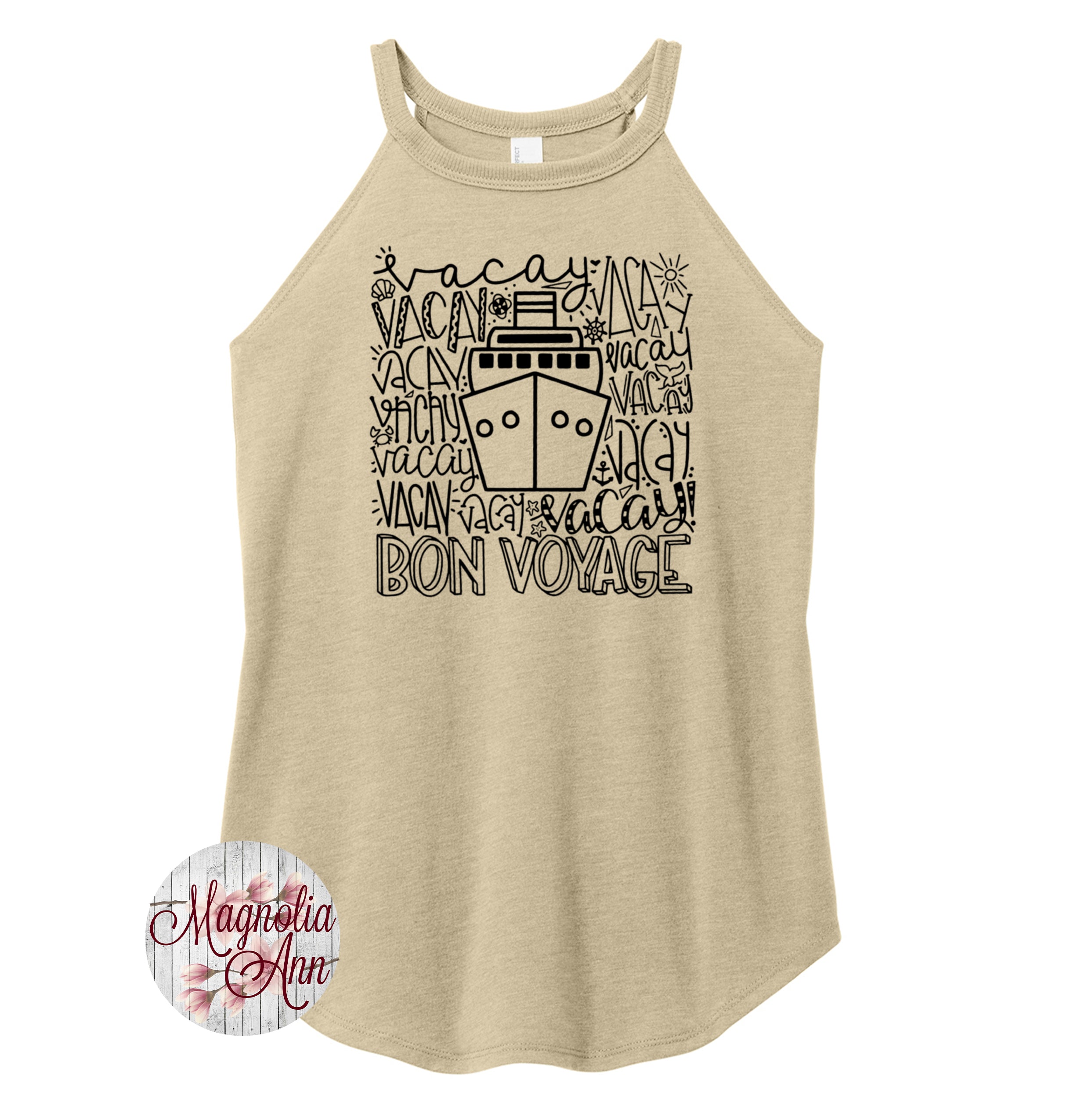 Vacay Bon Voyage Cruise Rocker Tank Top