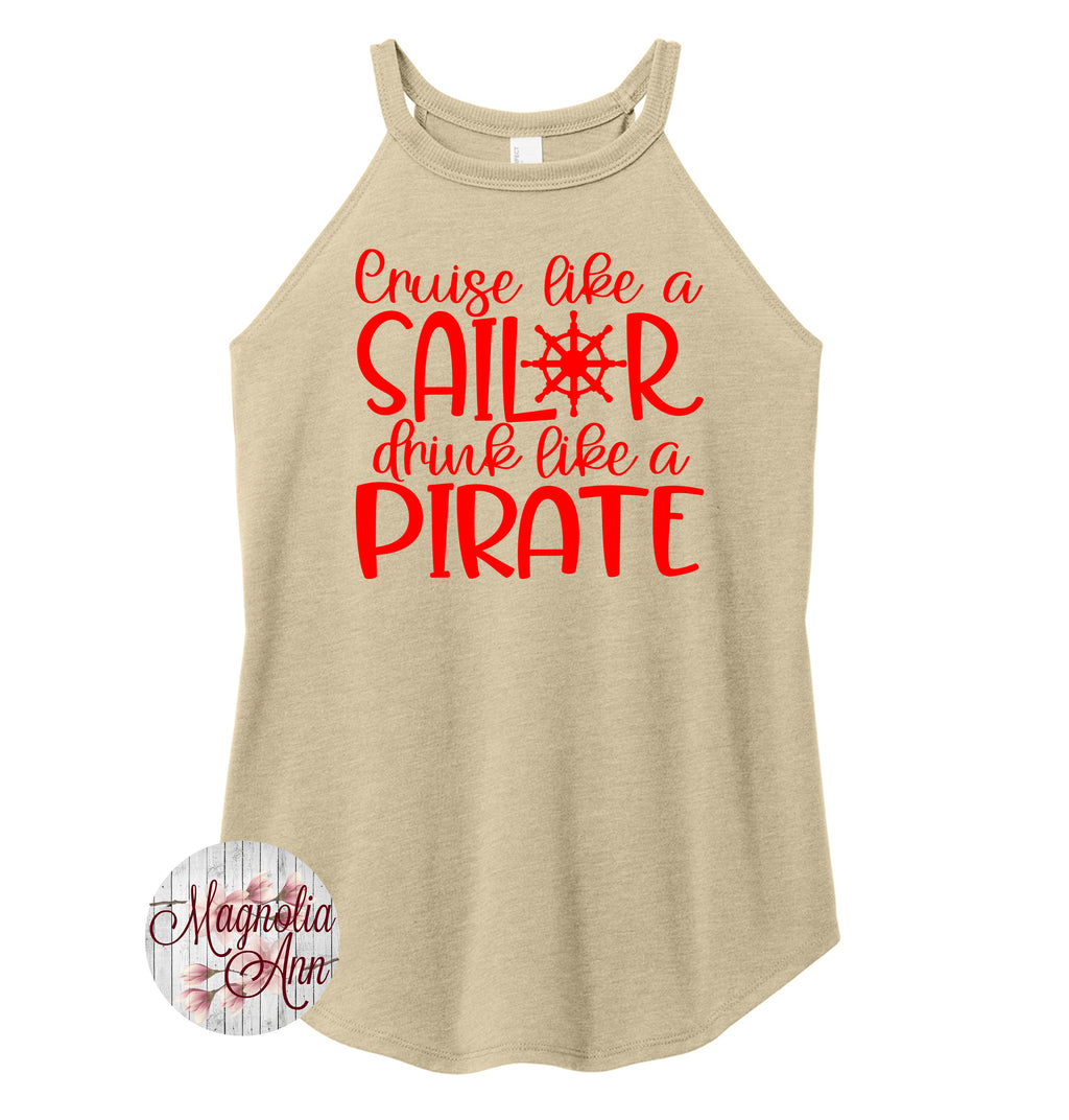 Curse Like A Sailor Drink Like A Pirate Rocker Tank Top