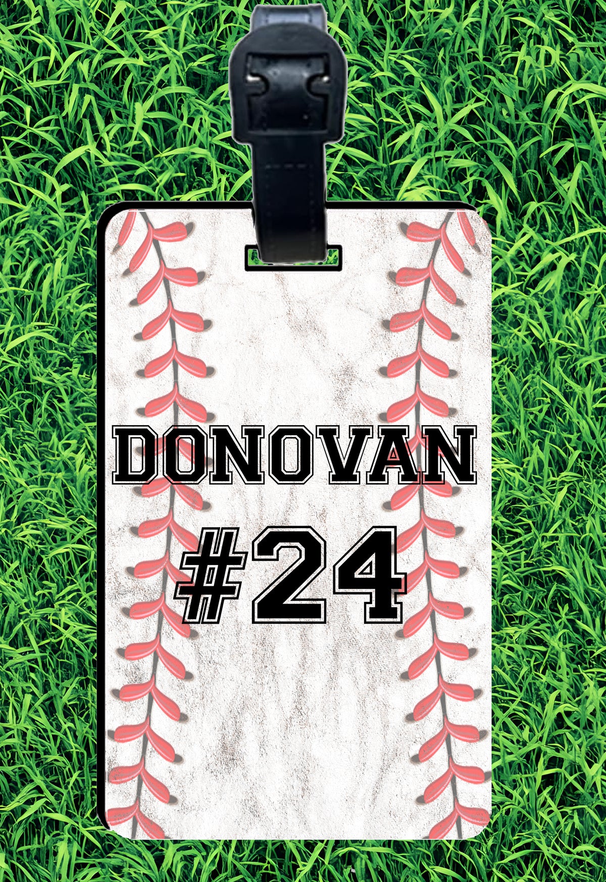 Custom Rectangle Baseball Bag Tag