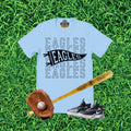 Eagles Stacked Text Pennant Flag Team Graphic T-Shirt