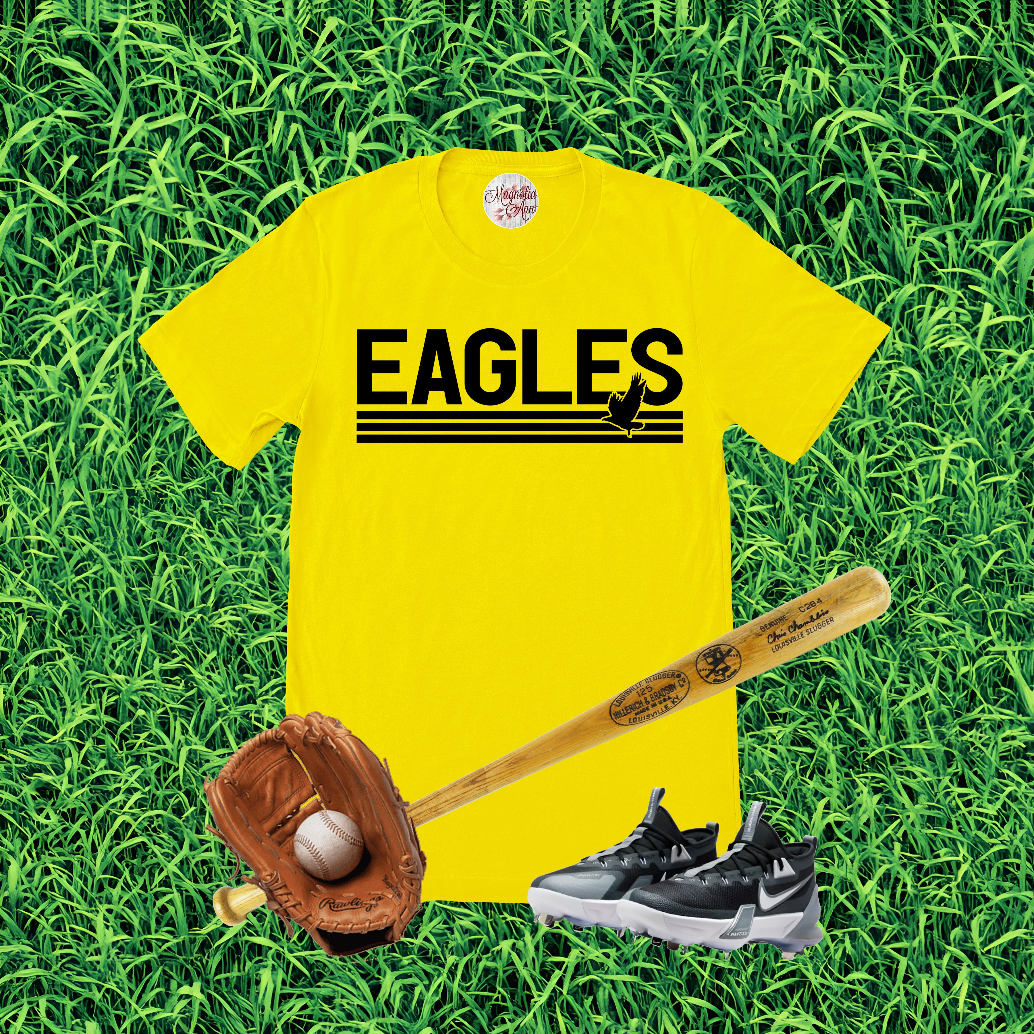 Striped Eagles Team Graphic T-Shirt