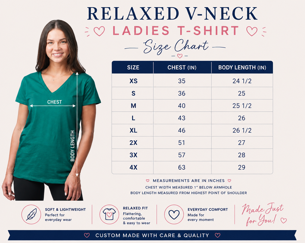 Custom Ladies Relaxed Fit V-Neck T-Shirt