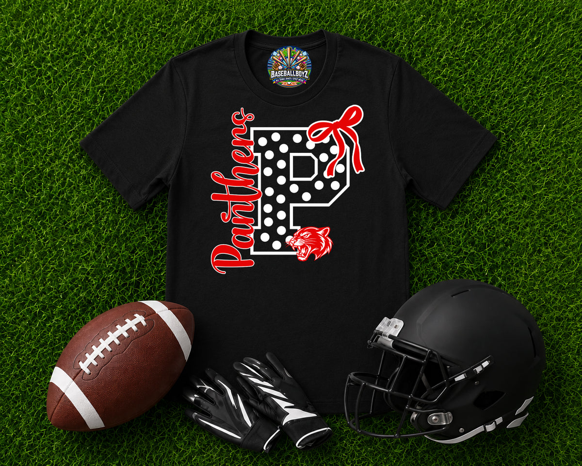 Panthers Bow Mascot Team Graphic T-Shirt