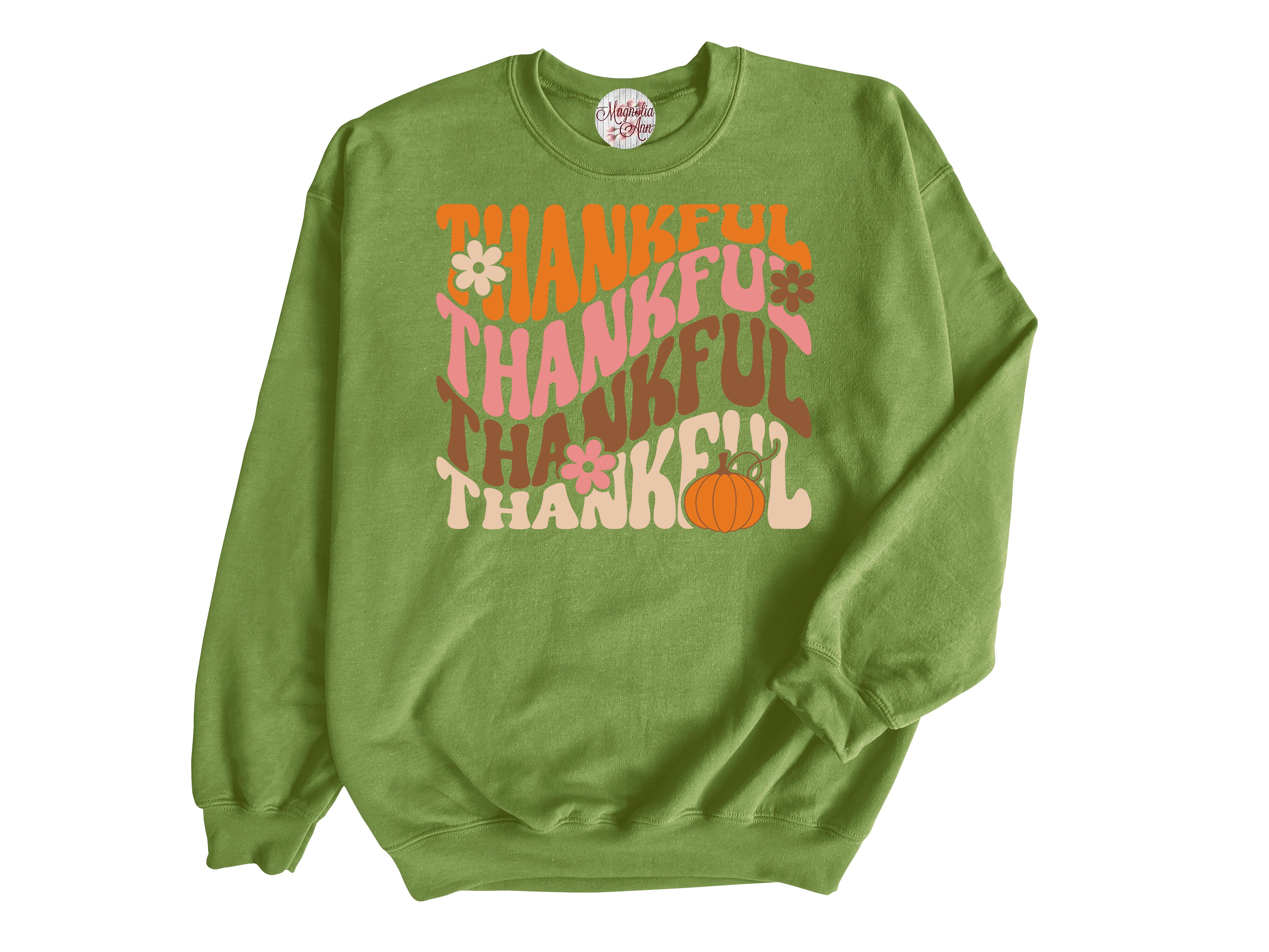 Thankful Stacked Adult Pullover Sweatshirt