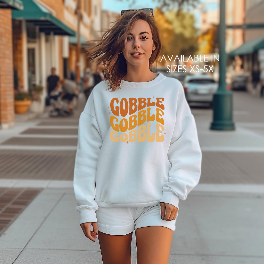 Gobble Stacked Adult Pullover Sweatshirt