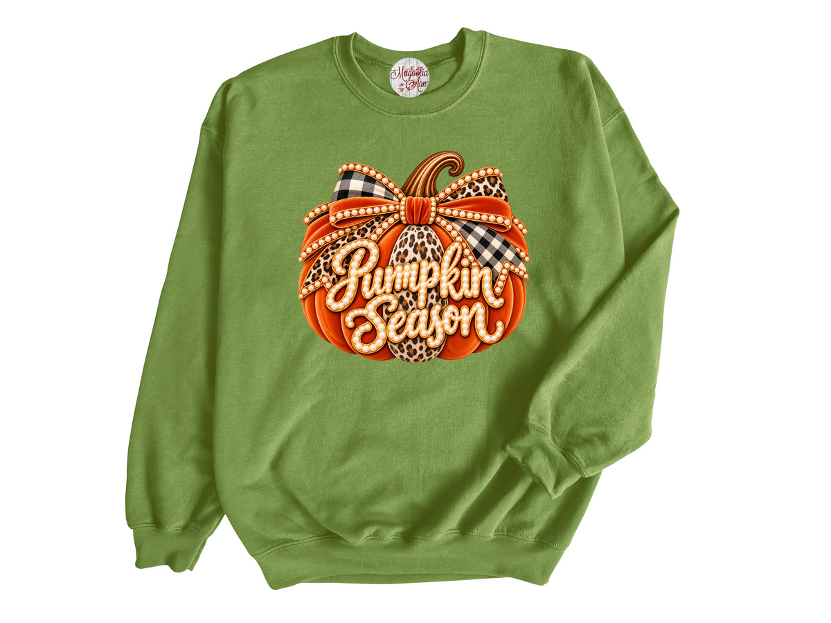 Pumpkin Season Velvet Pumpkin Pullover Sweatshirt