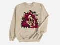 Skeleton with Velvet Bow Halloween Pullover Sweatshirt