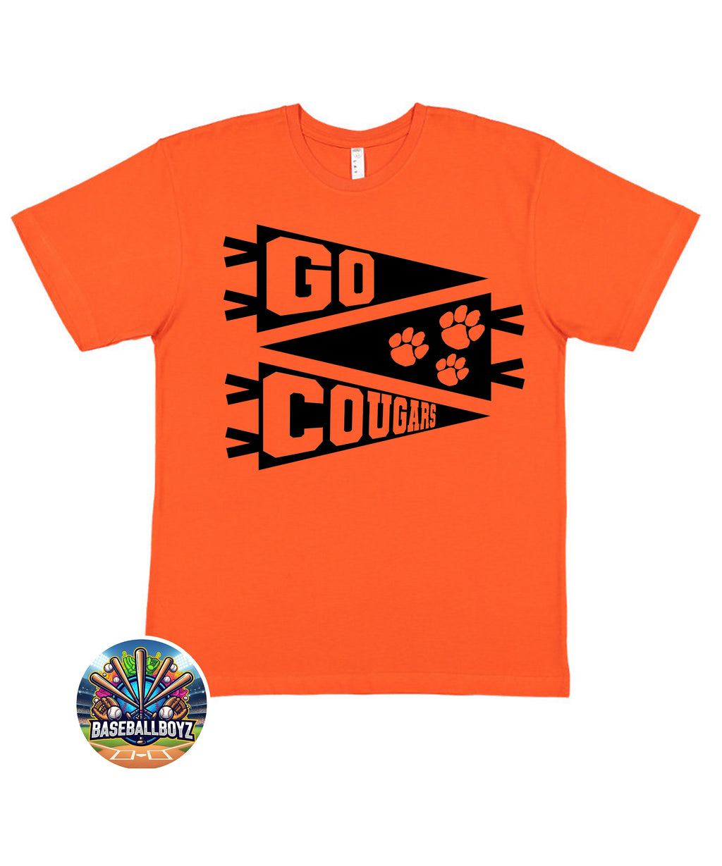 Go Cougars Pennant Team Graphic T-Shirt