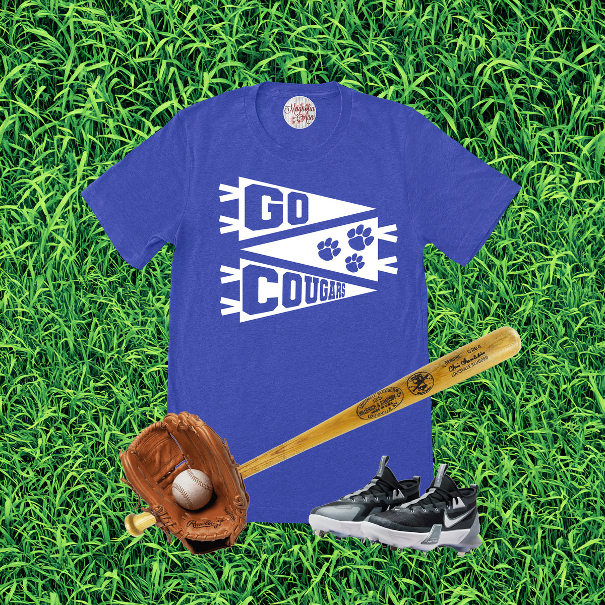 Go Cougars Pennant Team Graphic T-Shirt