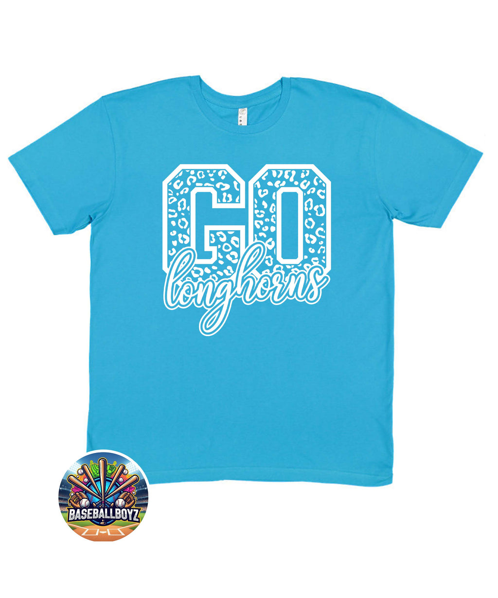 Go Longhorns Animal Print Team Graphic T-Shirt