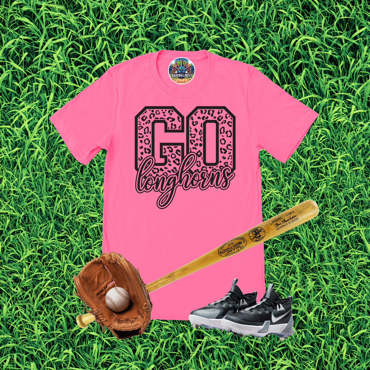 Go Longhorns Animal Print Team Graphic T-Shirt