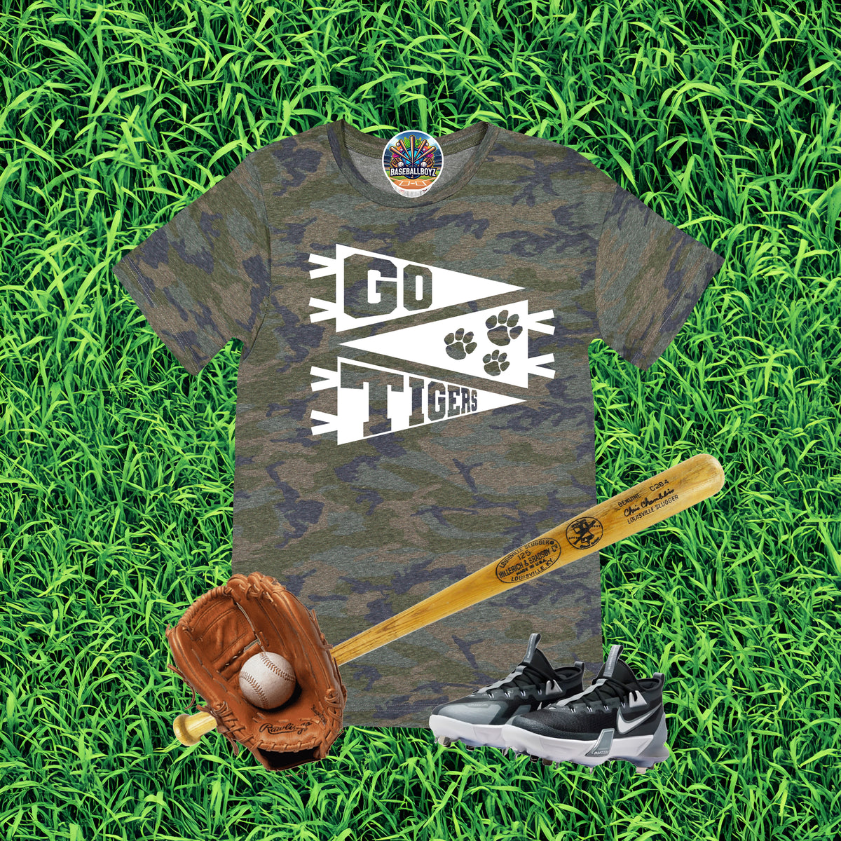 Go Tigers Pennant Flag Team Graphic T-Shirt