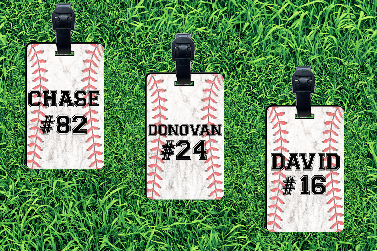 Custom Rectangle Baseball Bag Tag