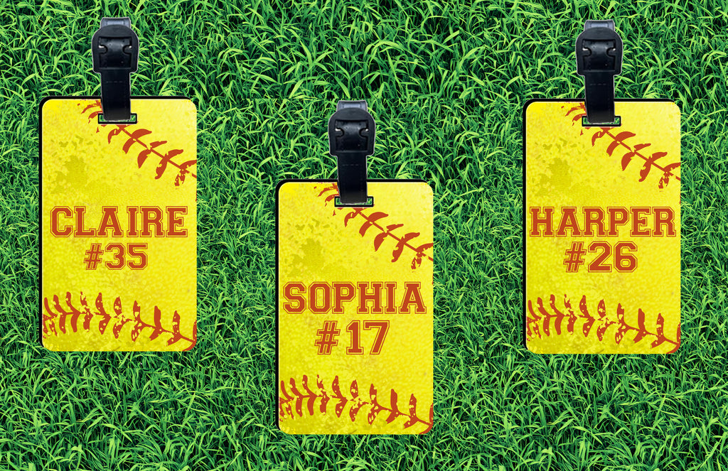 Custom Rectangle Softball Bag Tag