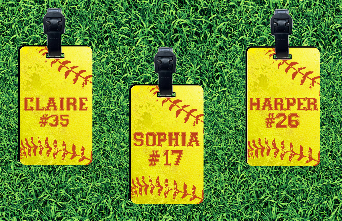 Custom Rectangle Softball Bag Tag