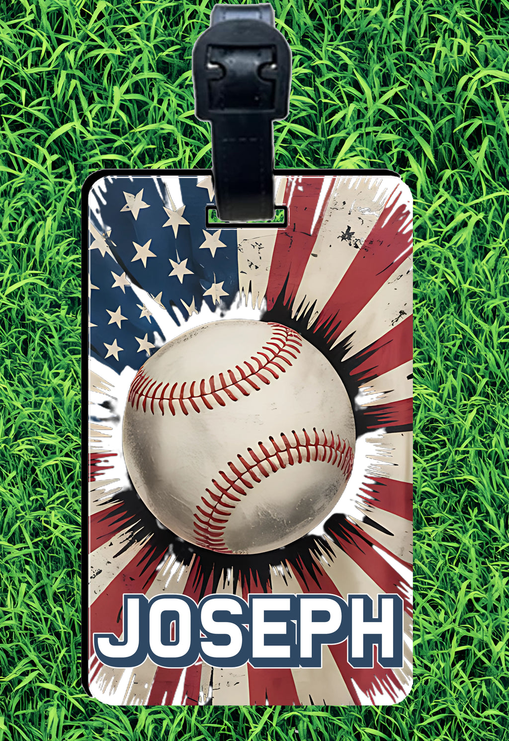 Custom Patriotic Rectangle Baseball Bag Tag