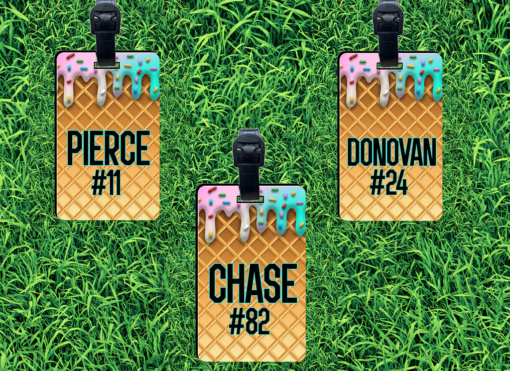 Custom Drip Rectangle Baseball Bag Tag