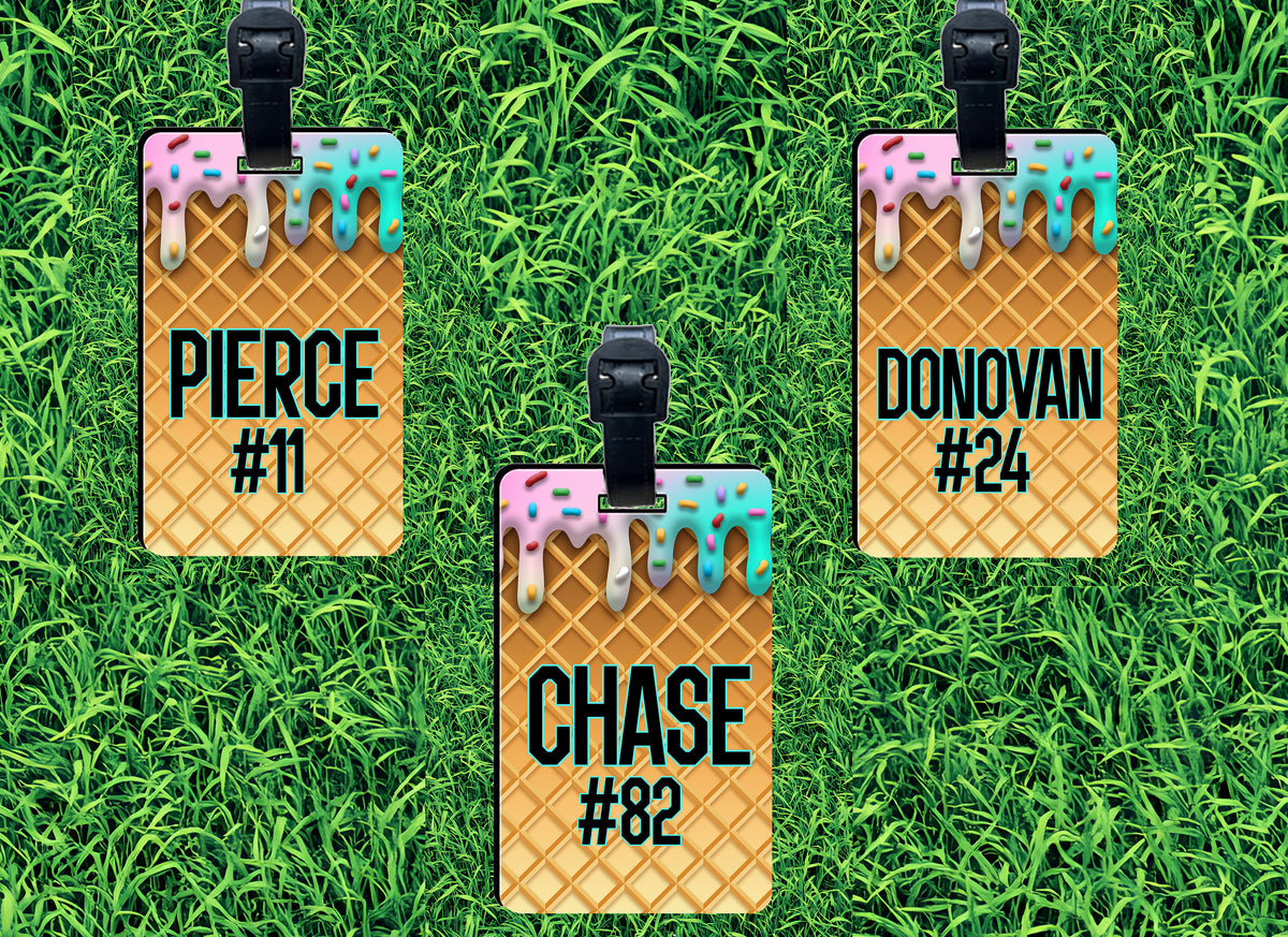 Custom Drip Rectangle Baseball Bag Tag