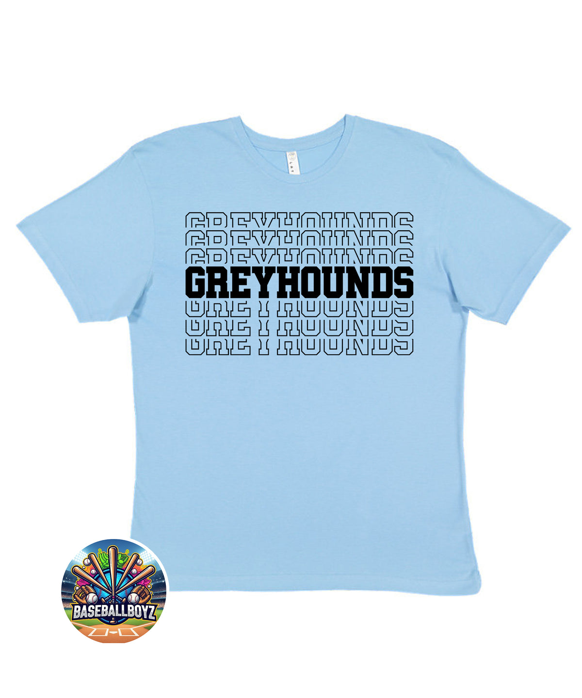 Greyhounds Stacked Text Team Graphic T-Shirt