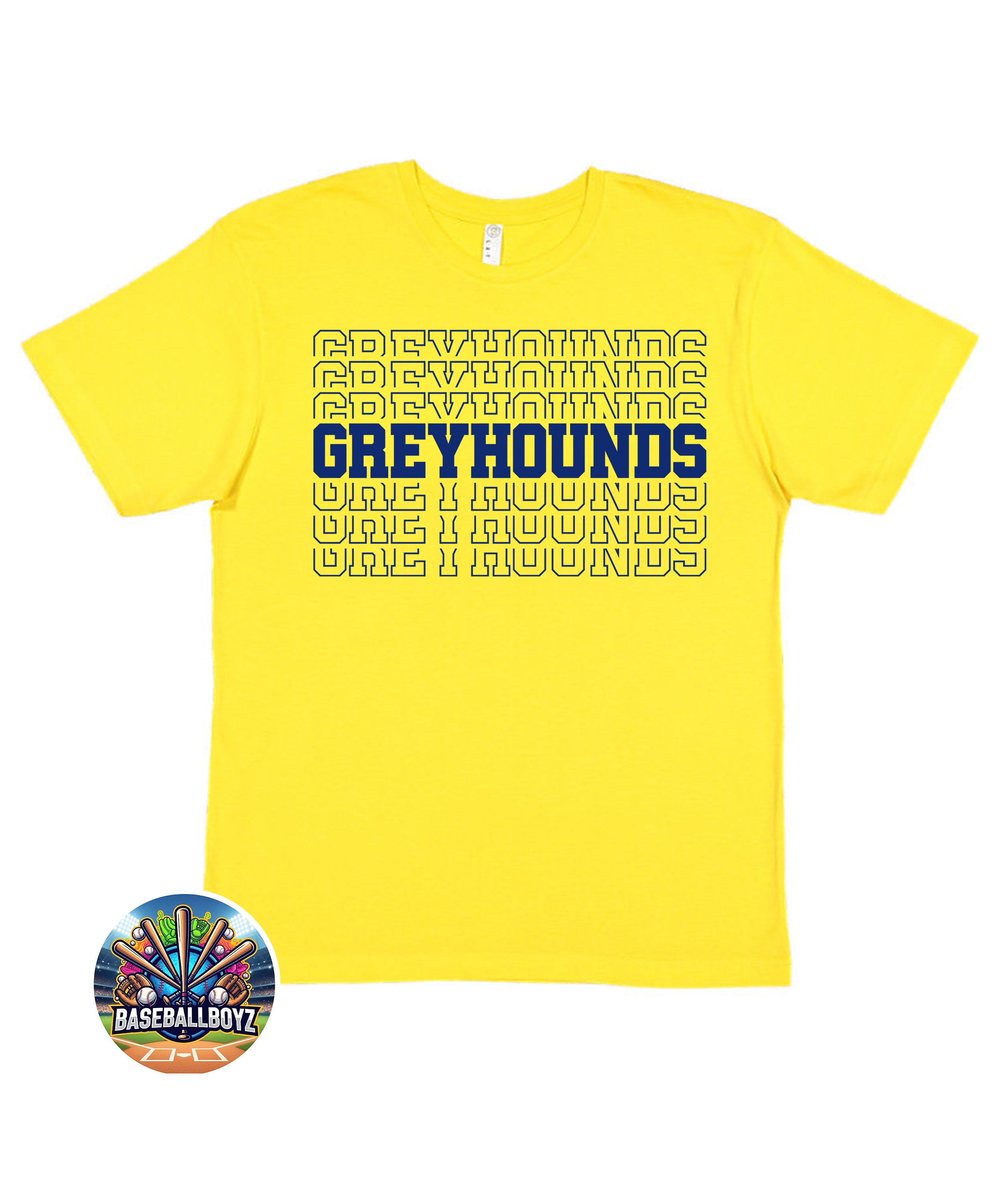 Greyhounds Stacked Text Team Graphic T-Shirt