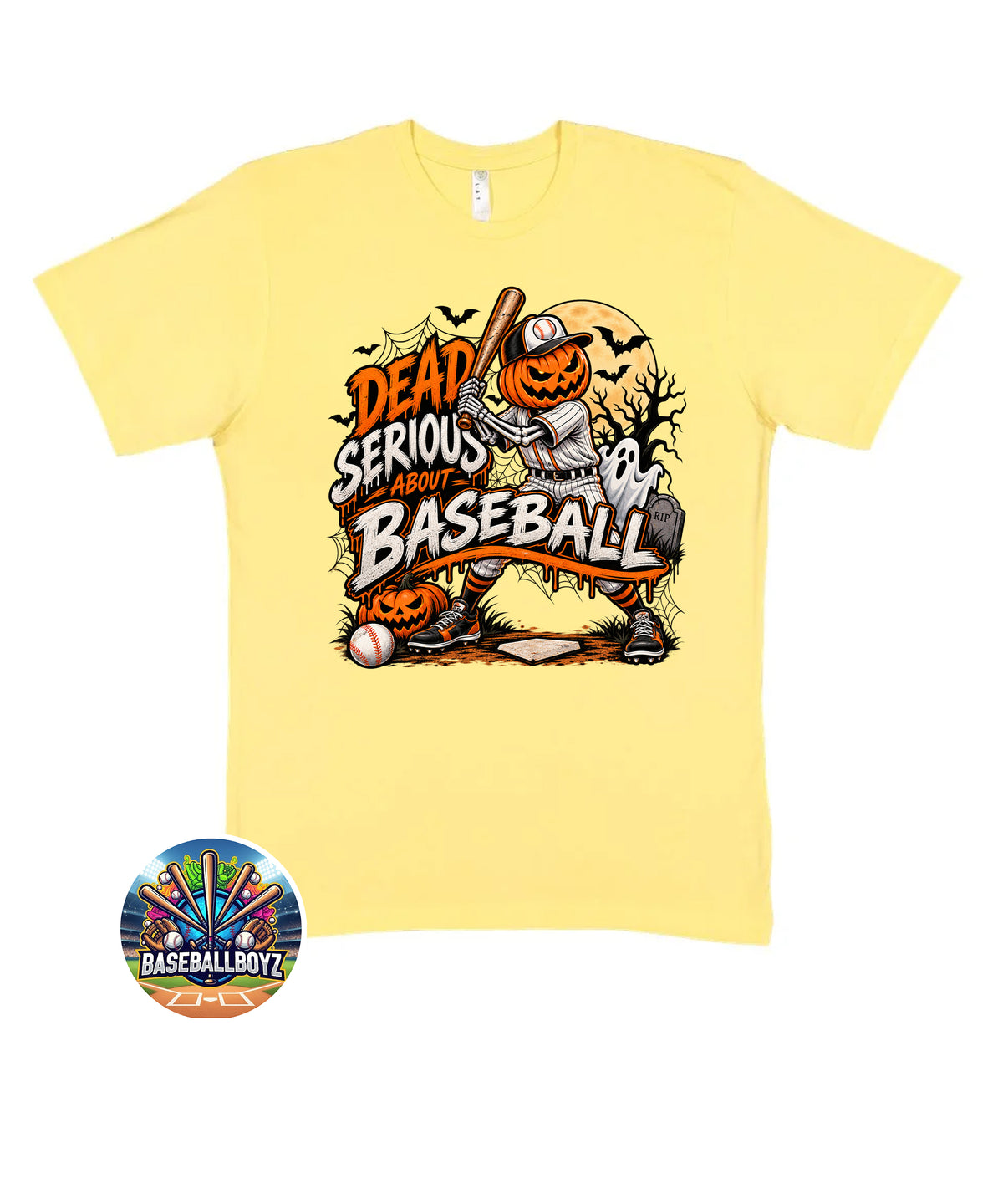 Dead Serious About Baseball Halloween Graphic T-Shirt