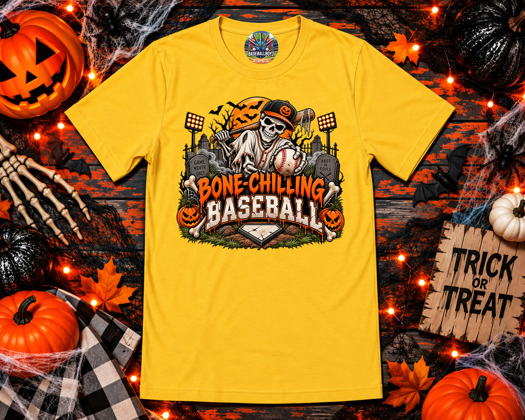 Bone Chilling Baseball Halloween Graphic T-Shirt
