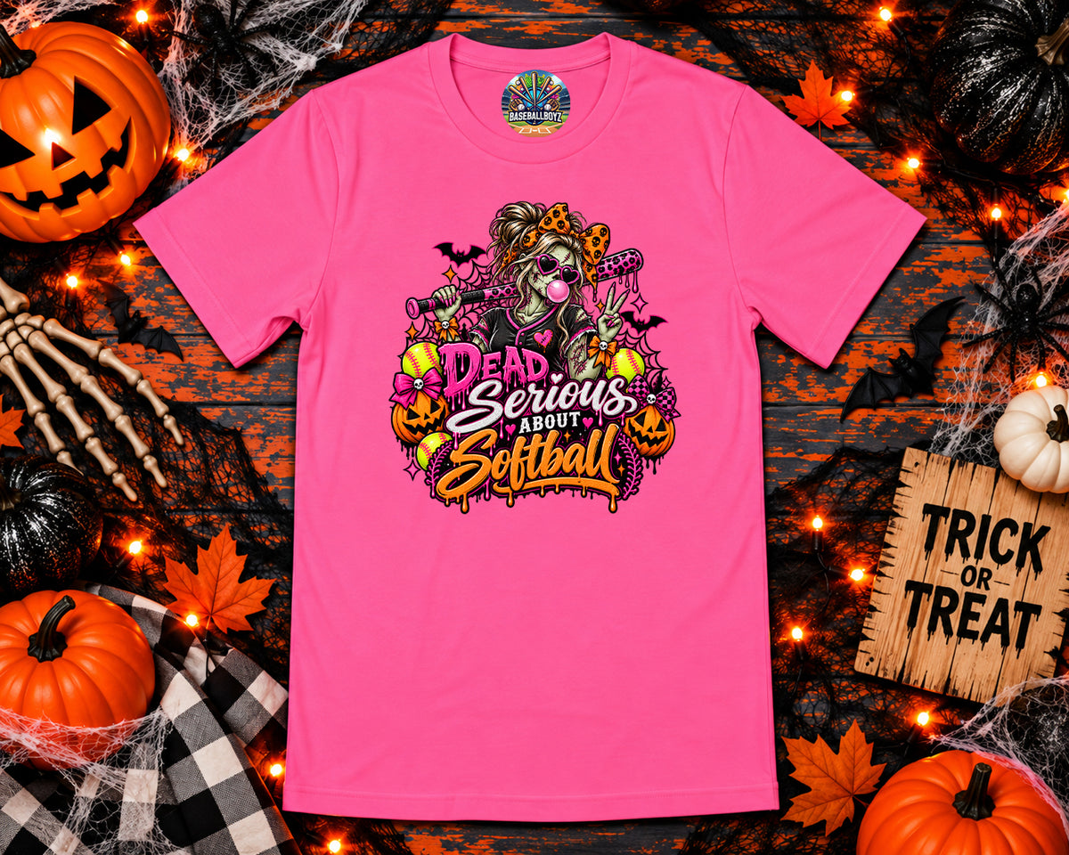 Dead Serious About Softball Halloween Graphic T-Shirt