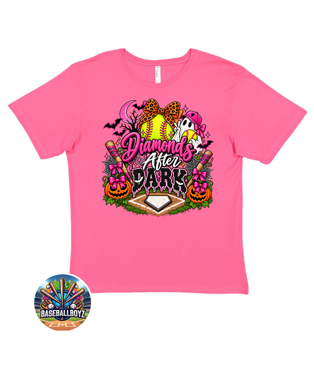 Diamonds After Dark Softball Halloween Graphic T-Shirt